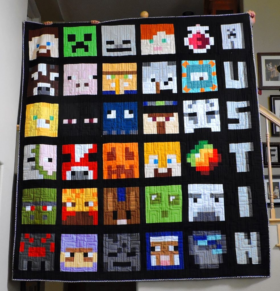 Minecraft Quilt made by Kelli Fannin Quilt Designs